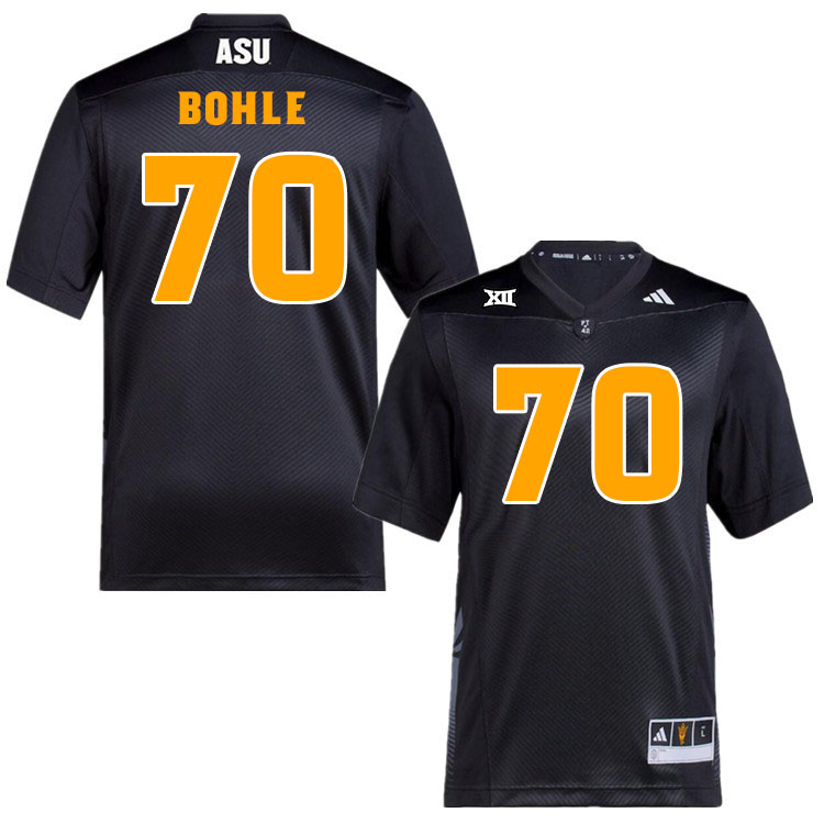 Men #70 Emmit Bohle Arizona State Sun Devils College Football Jerseys Stitched-Black